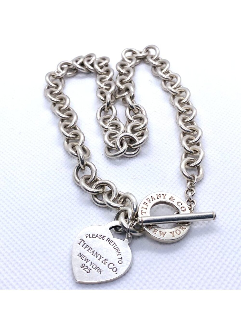 Tiffany & Co Sterling Silver 925 Toggle New Version Necklace Chocker 18.5"